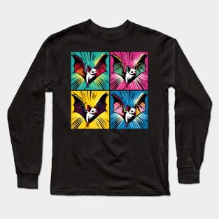 Night Wings Unleashed: Pop Art Bat Extravaganza Long Sleeve T-Shirt